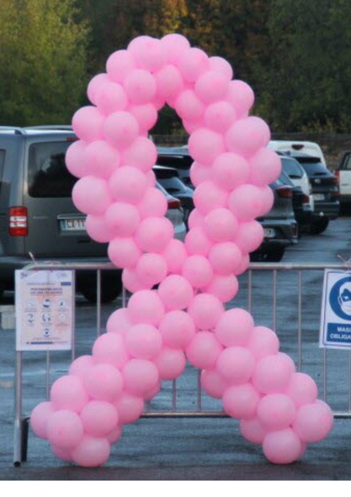 Ruban rose en ballons Hors Sol