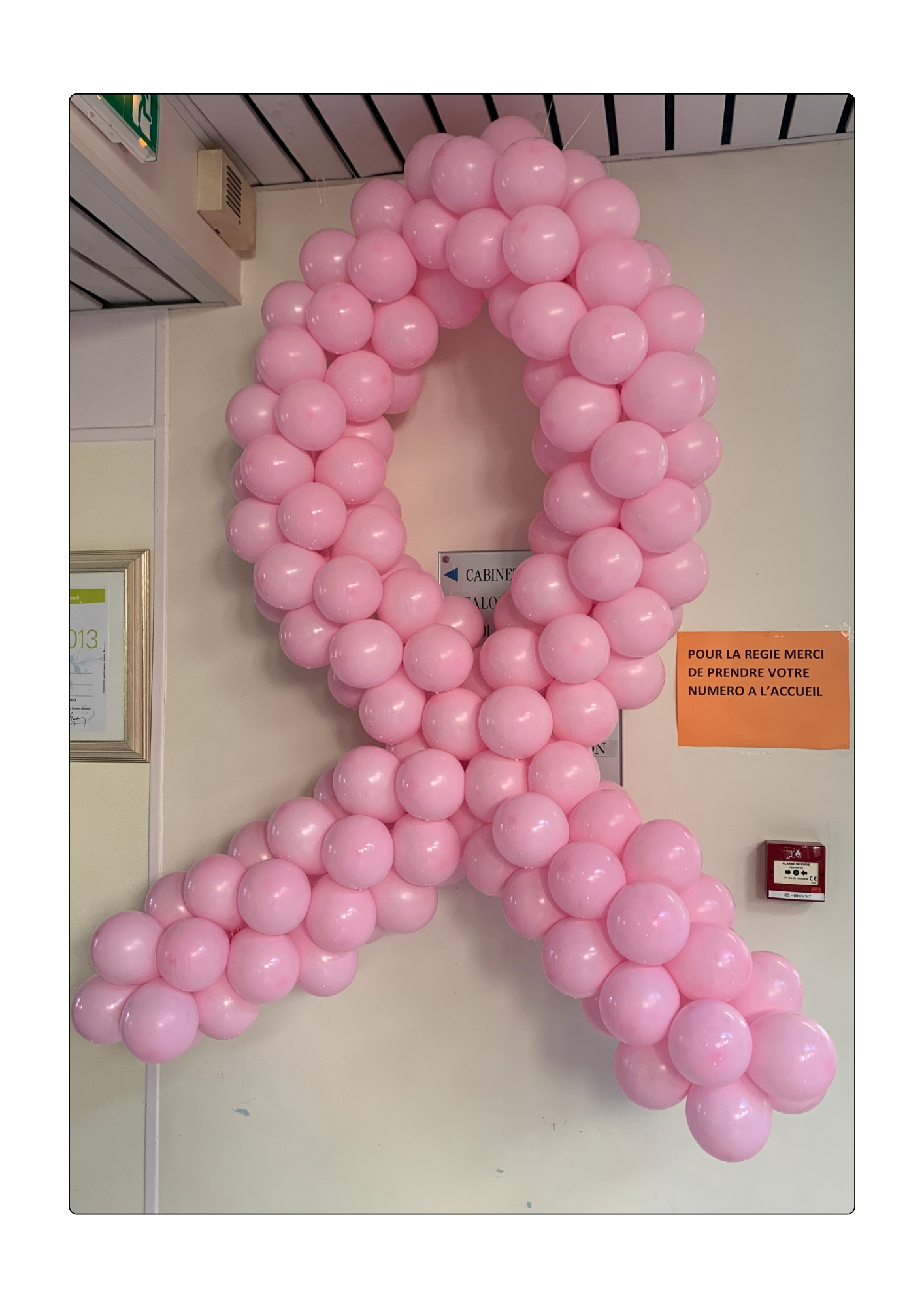 Ruban rose en ballons Hors Sol