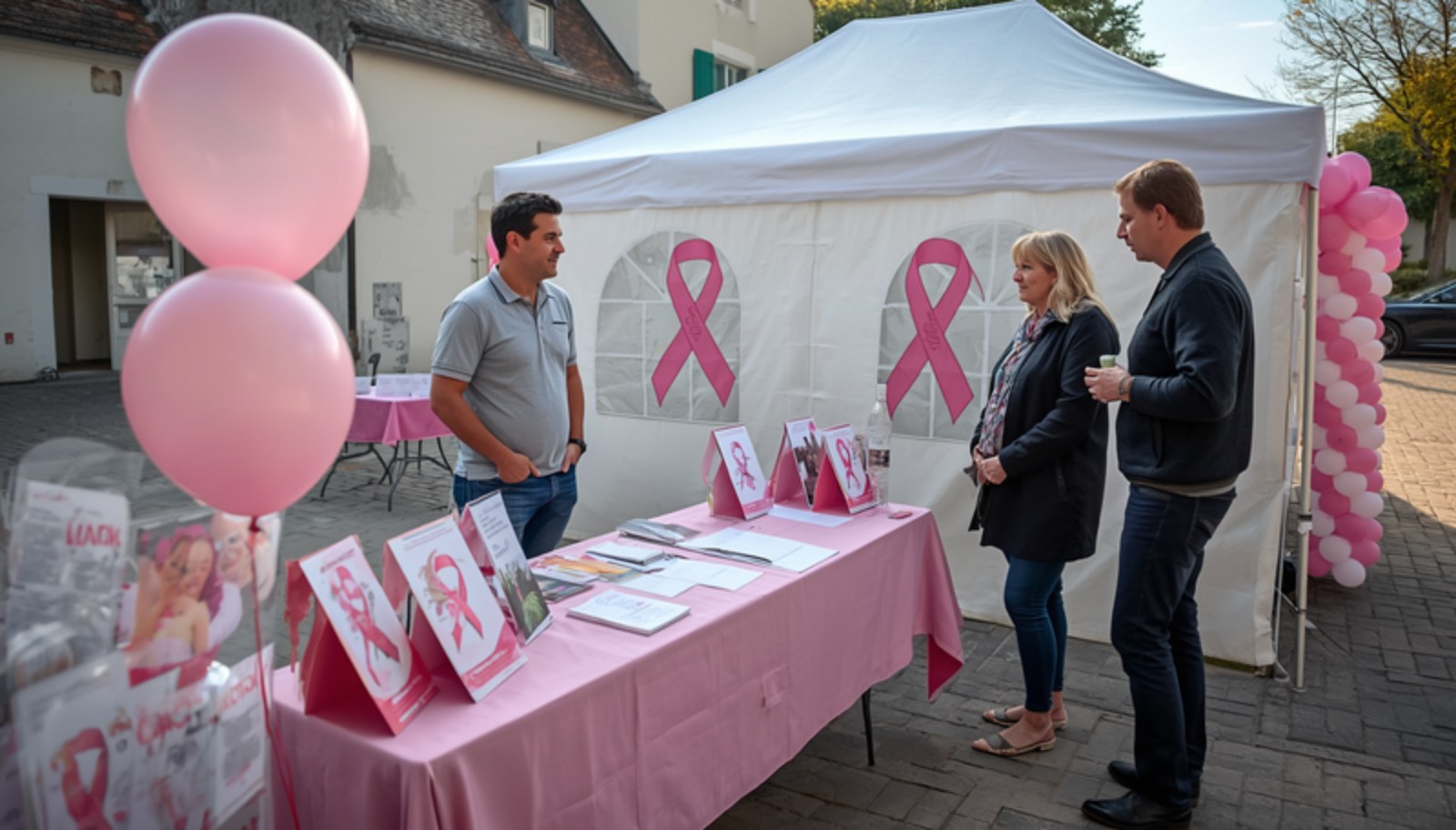 Stand de sensibilisation Octobre Rose Hors Sol